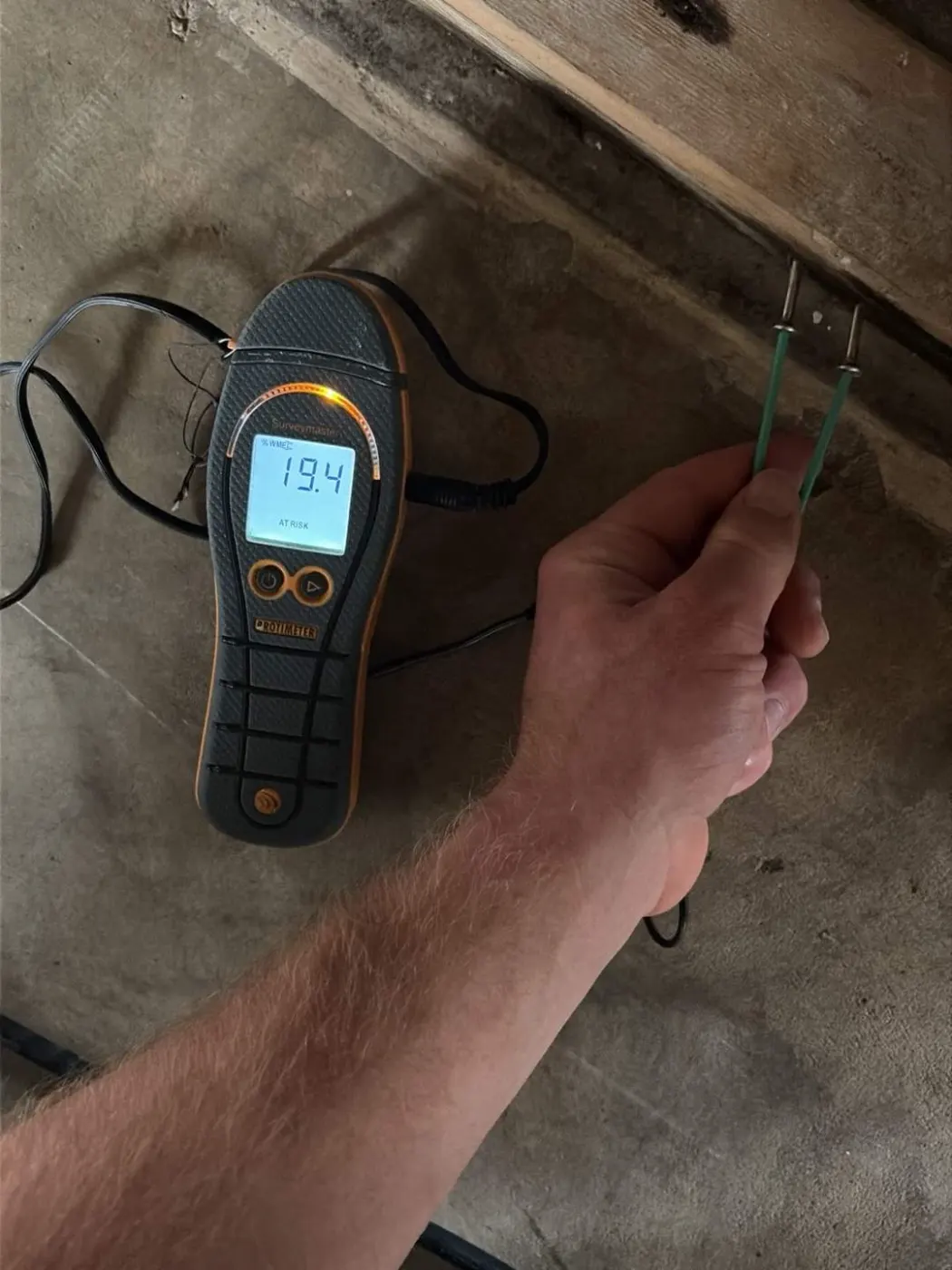 Documented moisture readings in Delaware County, IN